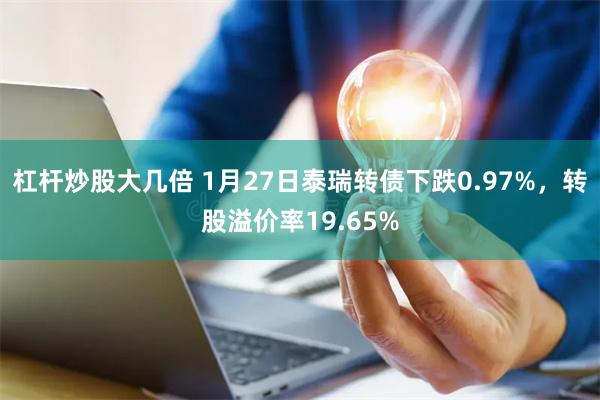 杠杆炒股大几倍 1月27日泰瑞转债下跌0.97%，转股溢价率19.65%